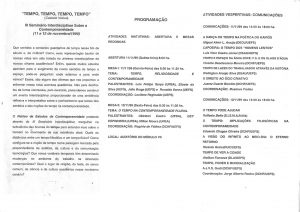 TEMPO, TEMPO, TEMPO, TEMPO - Programa de seminário, 1999. Parte 2