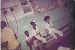 Mestre João Pequeno, famoso maesto di Capoeira, nel Forte di Santo Antônio além do Carmo, Cidade Alta, Salvador de Bahia, 1989